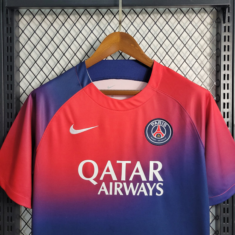 Camisa PSG Treino Vermelha e Azul 23/24